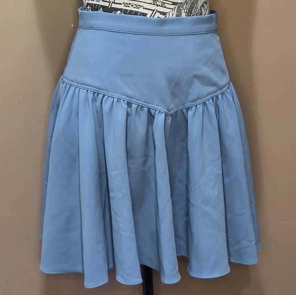Jill Stuart wedgewood blue skirt with ruffle - Picture 4 of 7